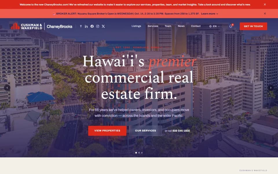 The ChaneyBrooks Commercial website